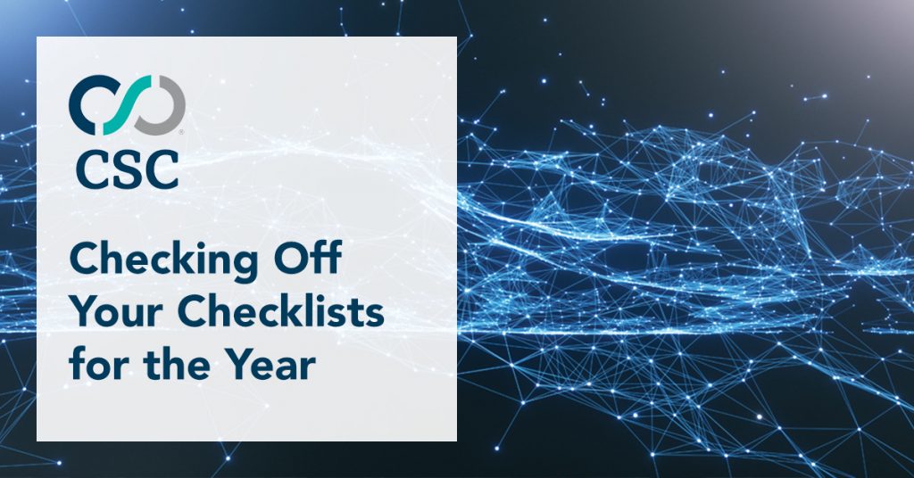Checking Off Your Checklists for the Year